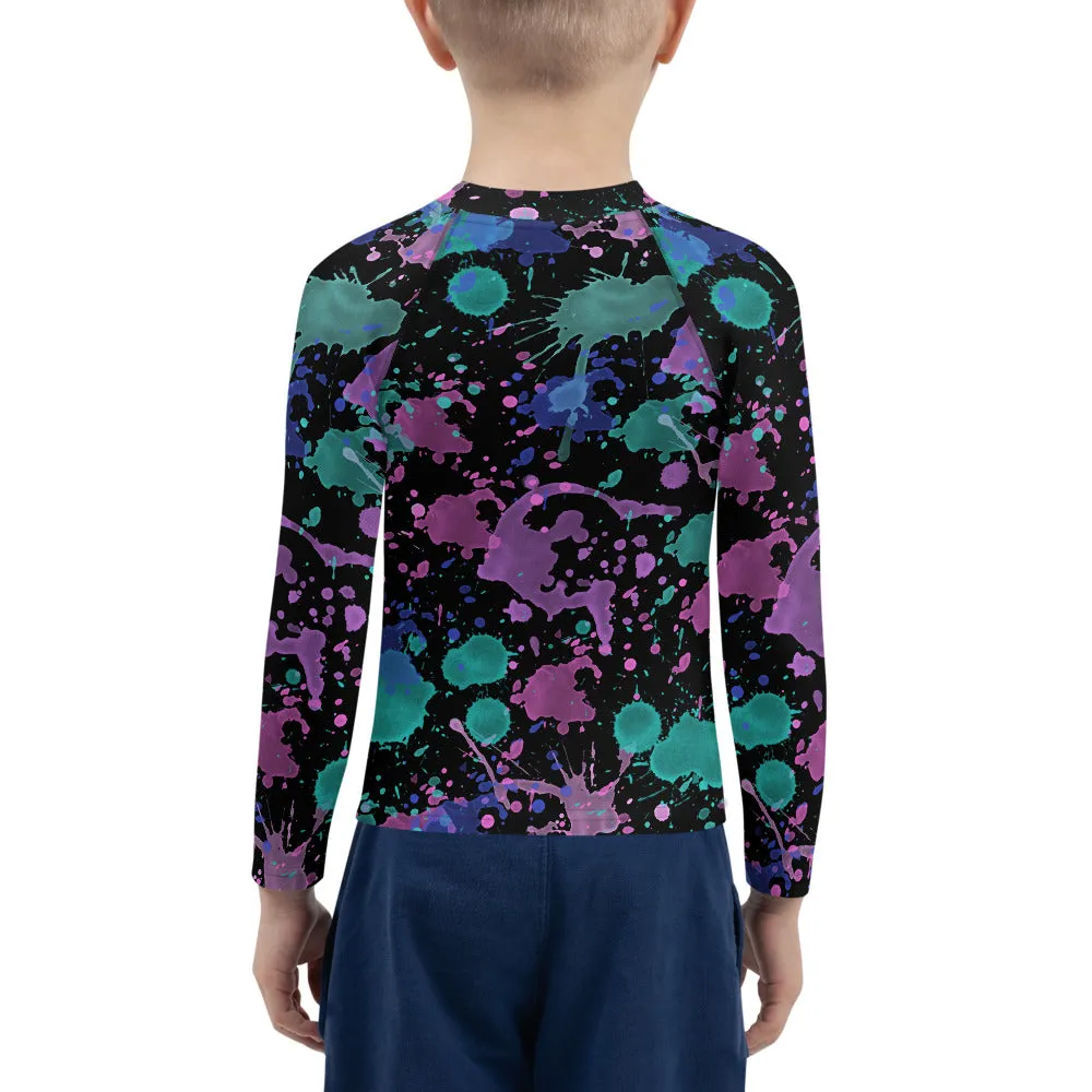 Sixty Eight 93 Logo White Splatter #7 Kids Rash Guard