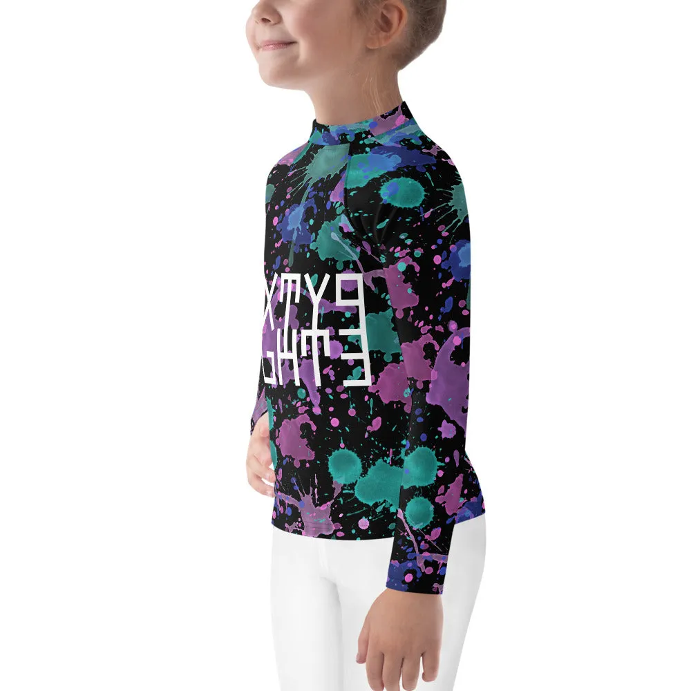 Sixty Eight 93 Logo White Splatter #7 Kids Rash Guard