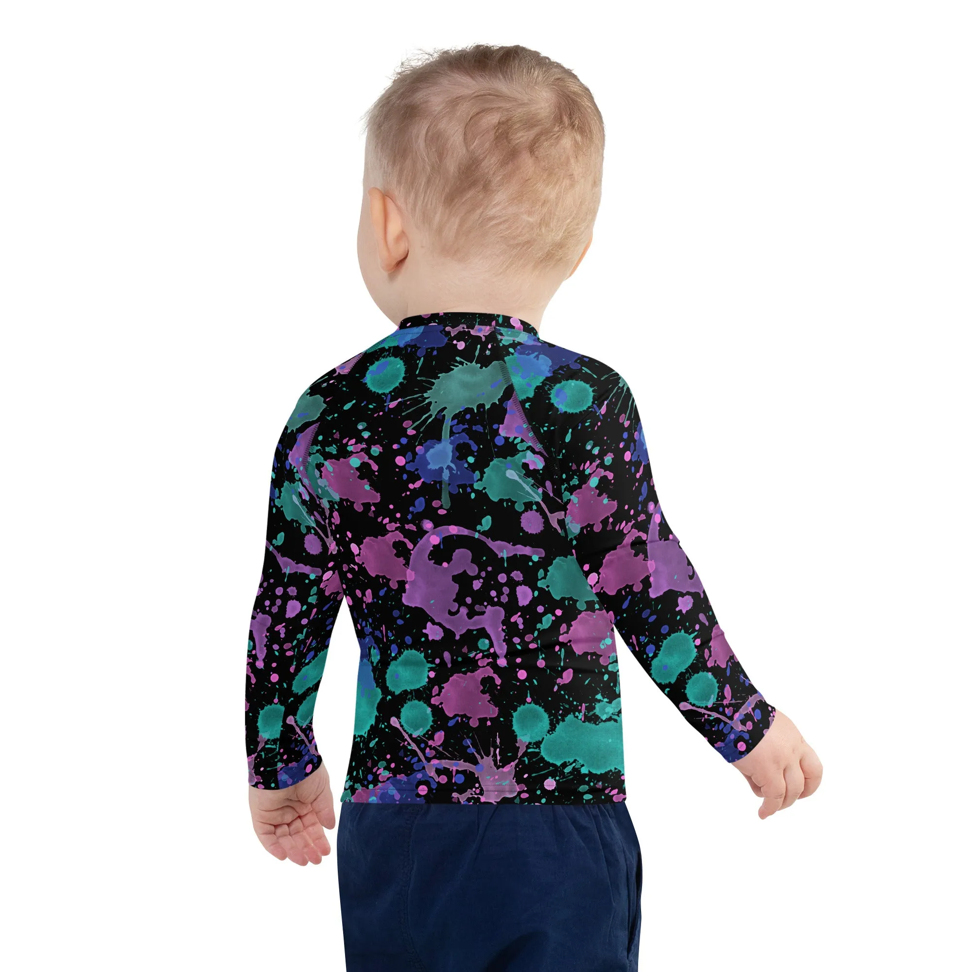Sixty Eight 93 Logo White Splatter #7 Kids Rash Guard