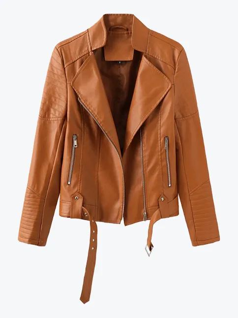 Slim Stand Collar Moto Jacket