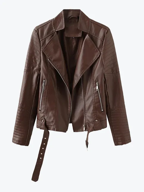 Slim Stand Collar Moto Jacket