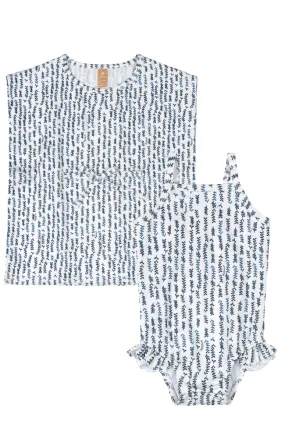 Sprig Swimsuit & Drawstring Cover Up