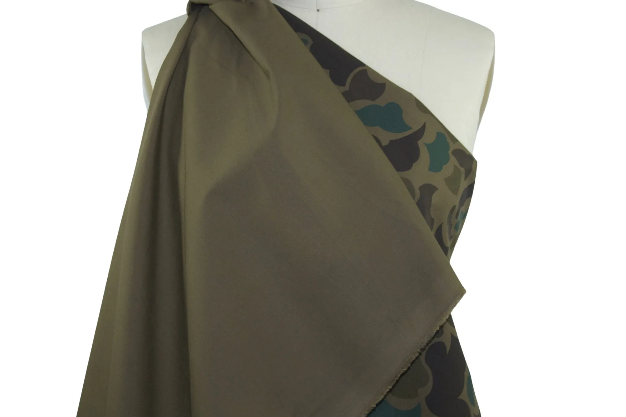 Stylized Camo Stretch Cotton Bottom Weight - Greens/Browns
