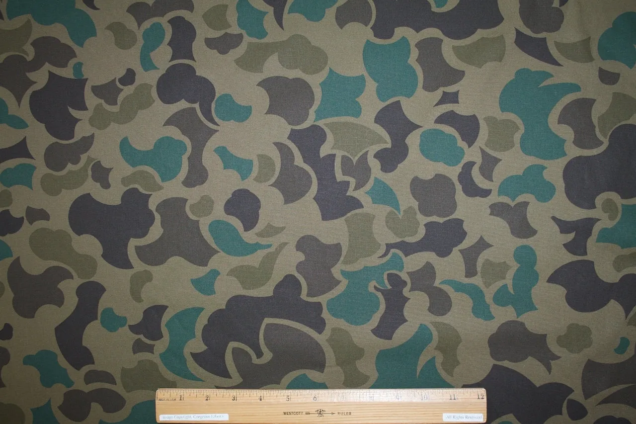 Stylized Camo Stretch Cotton Bottom Weight - Greens/Browns