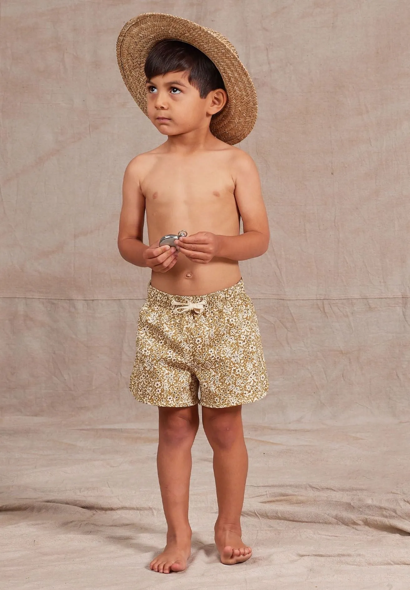 The Swim Trunk by Rylee and Cru - Ocre Floral - BABY