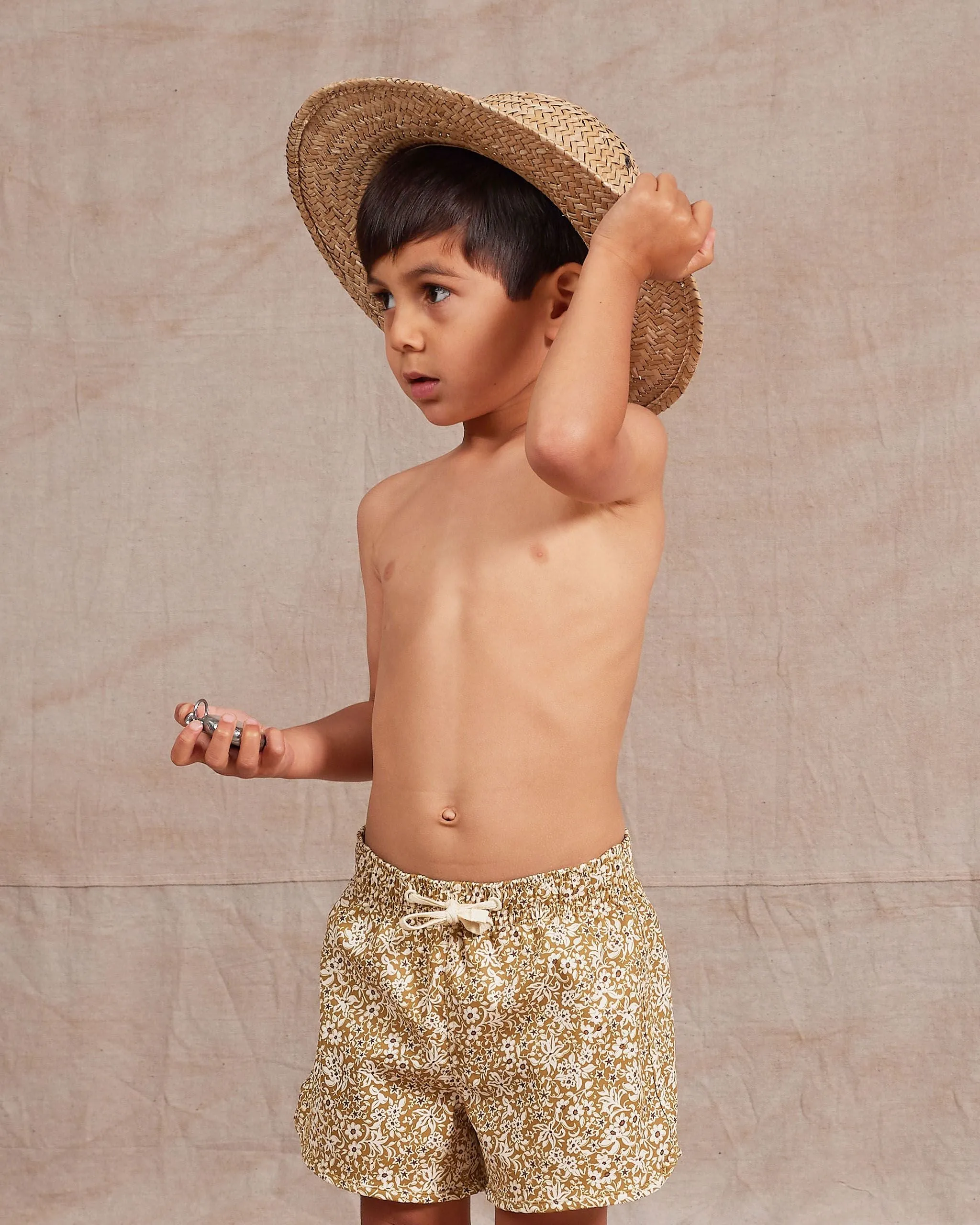 The Swim Trunk by Rylee and Cru - Ocre Floral - BABY