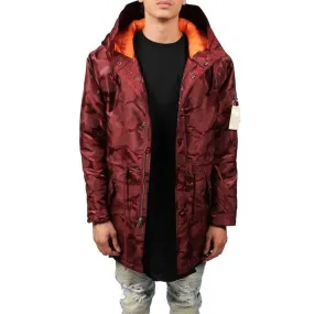 The Tonal Fatigue Fishtail Parka in Burgundy