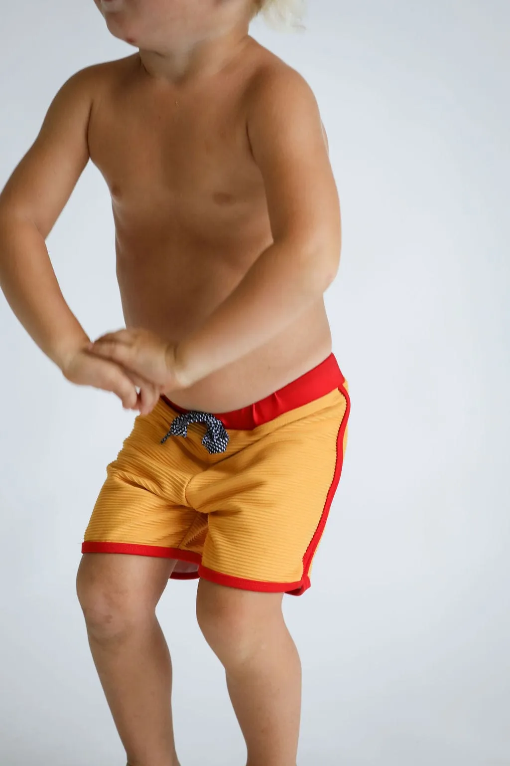 Toddler Soft Short for Swim in Yellow Ribbed