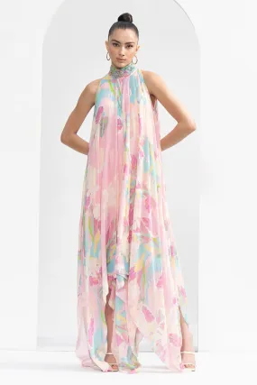 Tropical Printed High Low Gown