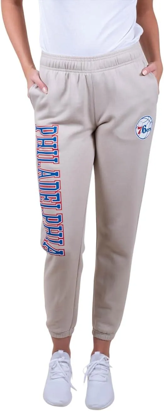 Ultra Game NBA Official Women's Super Soft Active Fleece Sweatpants Joggers, Philadelphia 76ers|Philadelphia 76ers