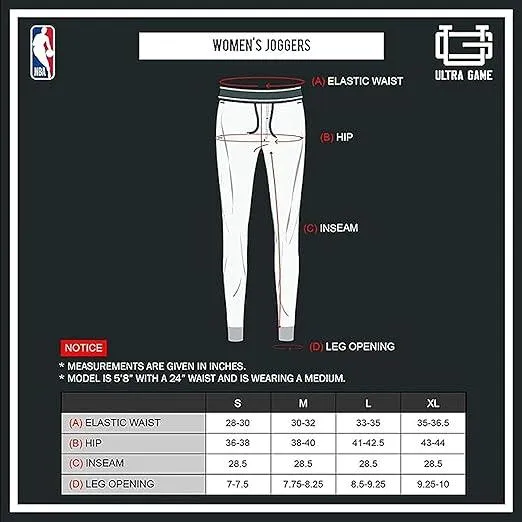 Ultra Game NBA Official Women's Super Soft Active Fleece Sweatpants Joggers, Philadelphia 76ers|Philadelphia 76ers