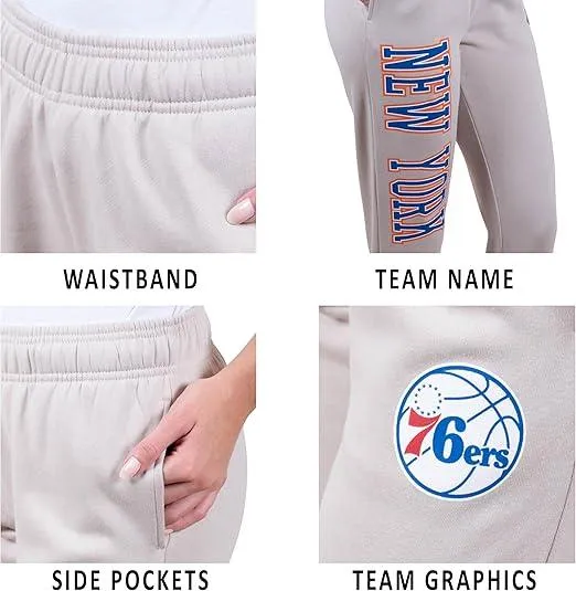 Ultra Game NBA Official Women's Super Soft Active Fleece Sweatpants Joggers, Philadelphia 76ers|Philadelphia 76ers