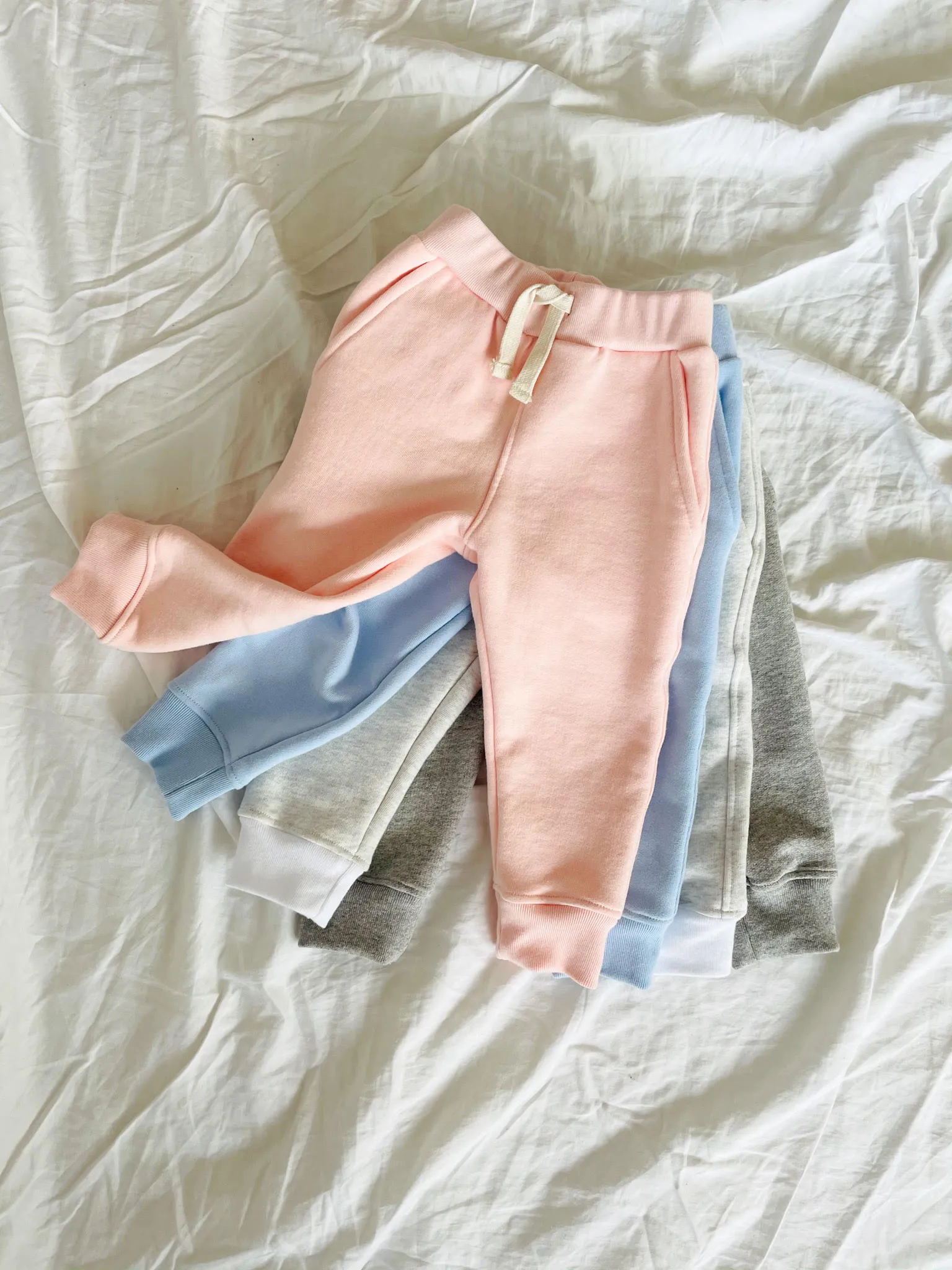 Unisex Fleece Sweatpants - Baby Pink