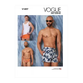 V1897 Men's Swimsuits and Tank Top