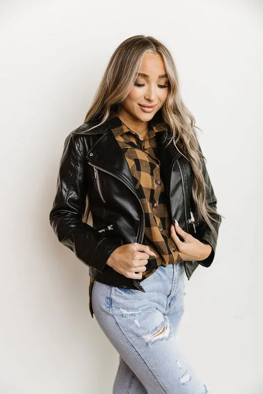 Vegan Leather Moto Jacket