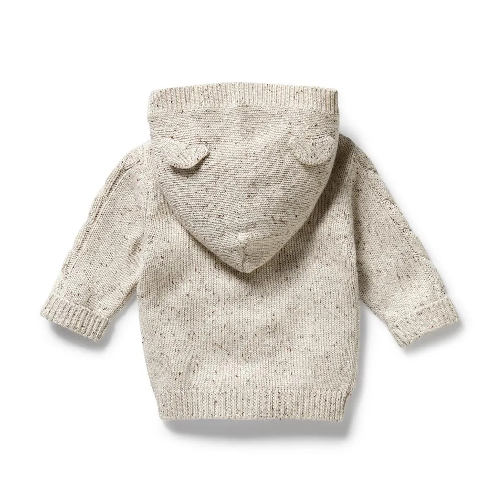 W&F Organic Knitted Cable Jacket (Cookie and Cream) - Boys