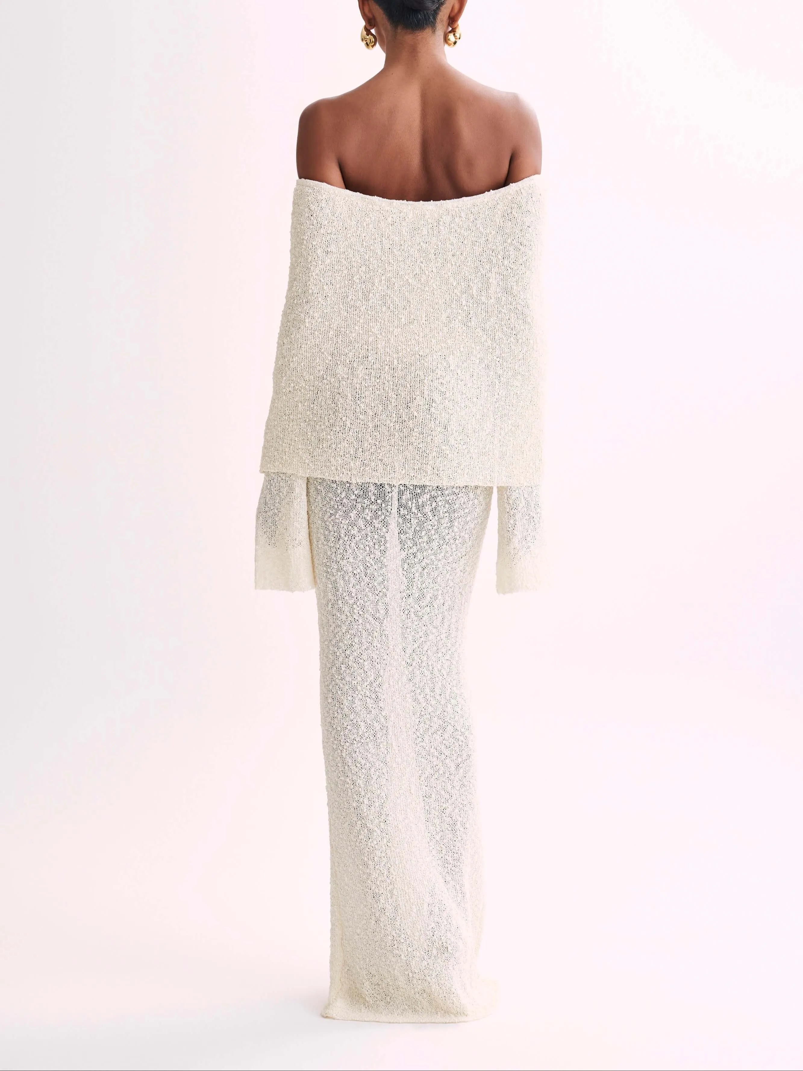 Wenkouban-Christmas Thanksgiving Gift New Year's Eve Dress party look inspos back to school dress  Marisol Off Shoulder Boucle Maxi Dress