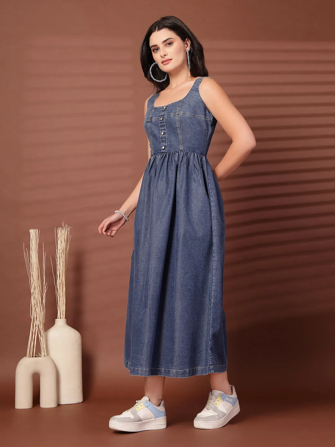 Women Fit and Flare Midi Dress