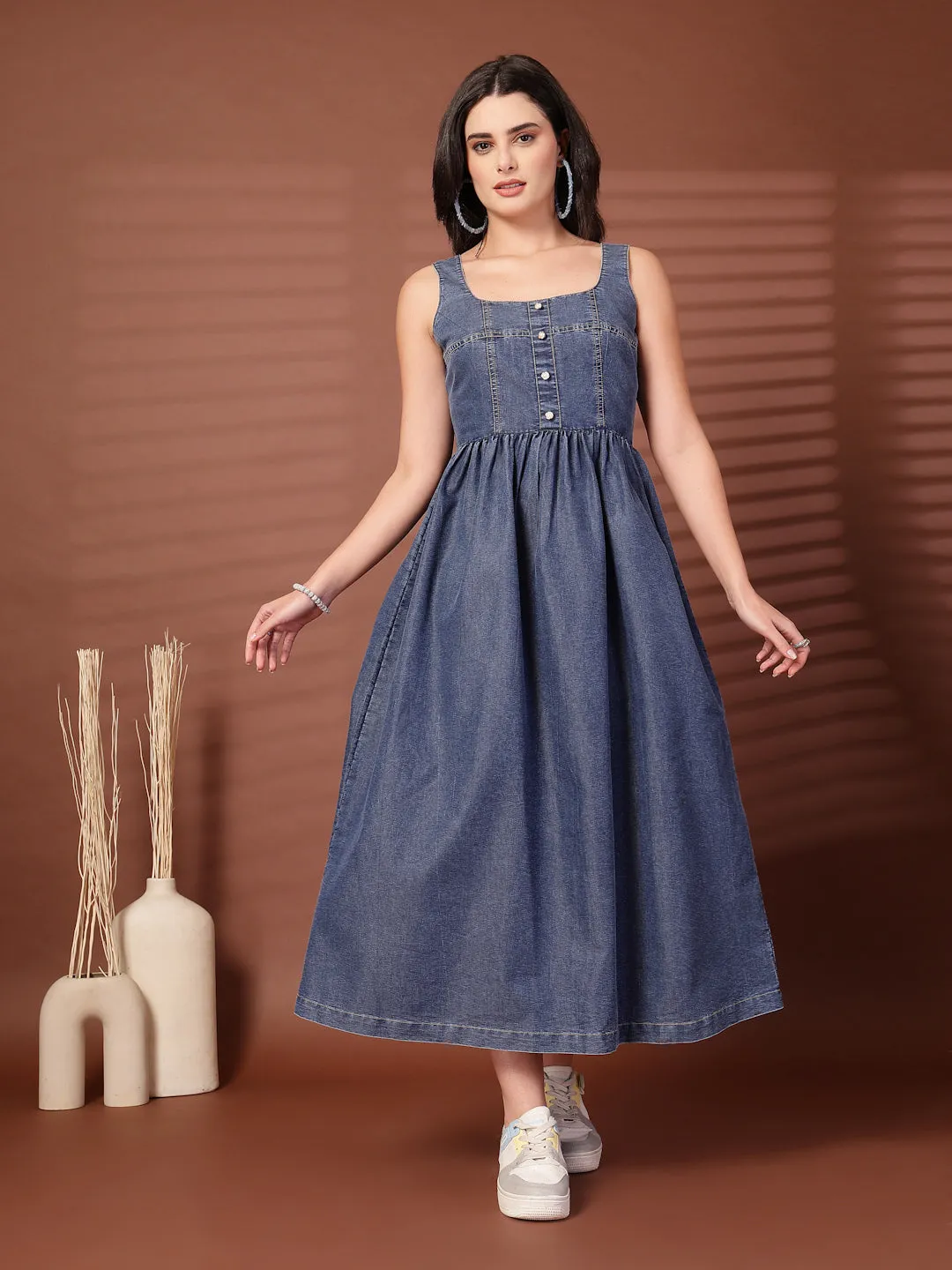 Women Fit and Flare Midi Dress