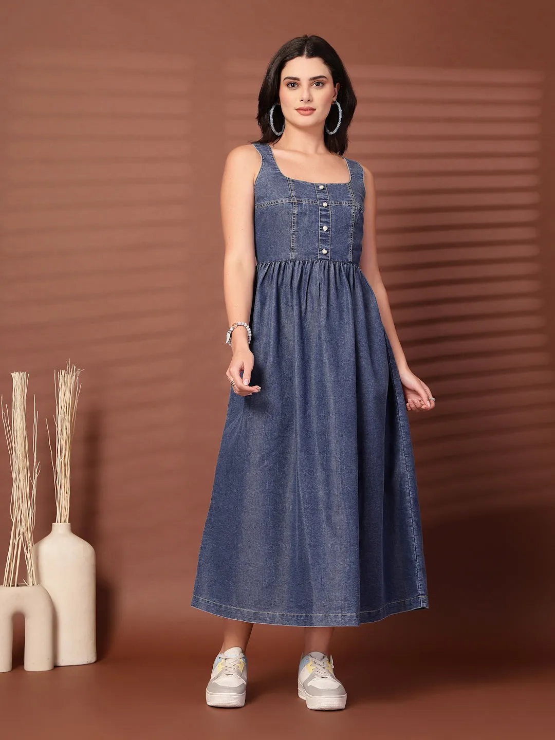 Women Fit and Flare Midi Dress