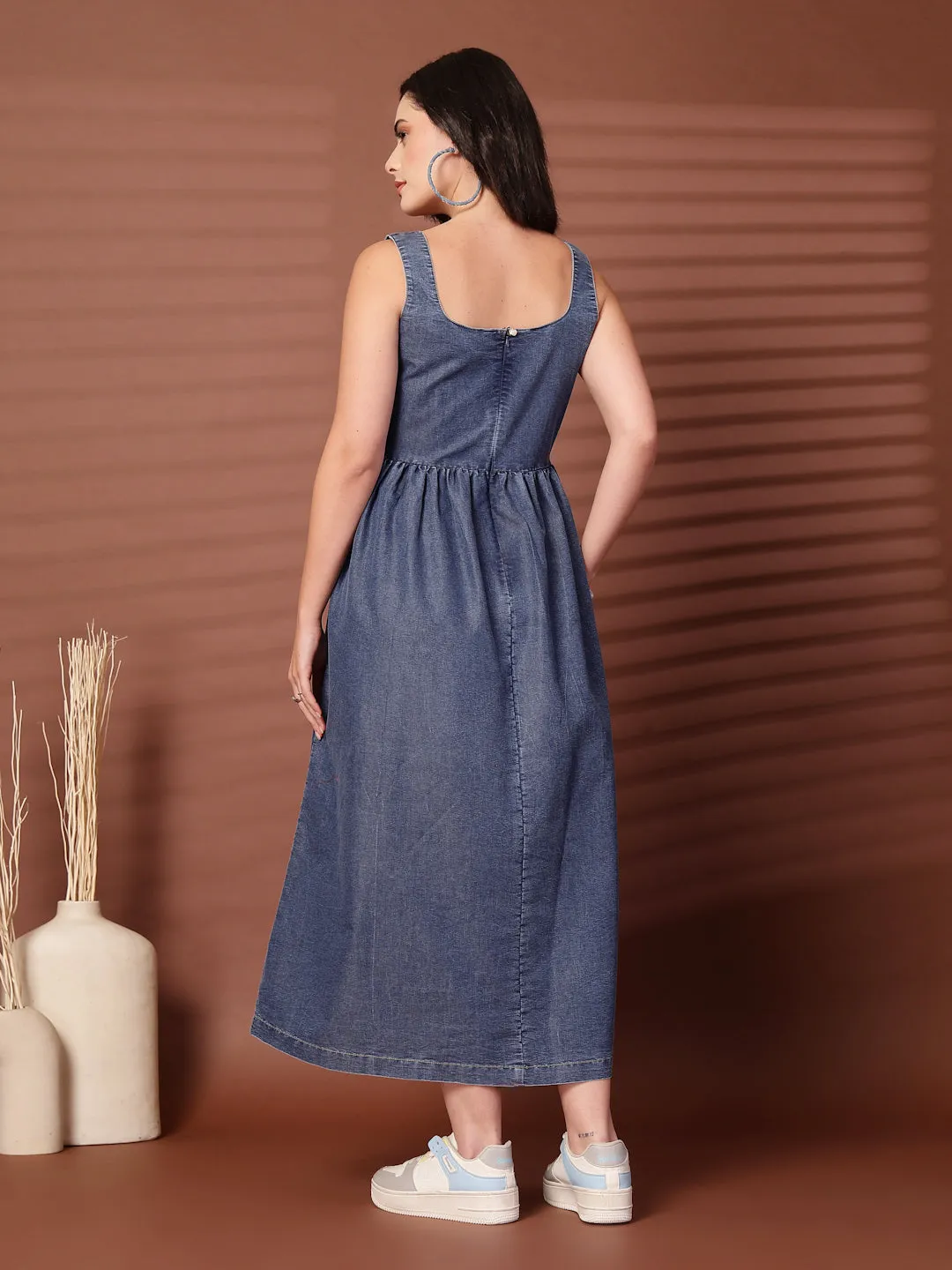 Women Fit and Flare Midi Dress