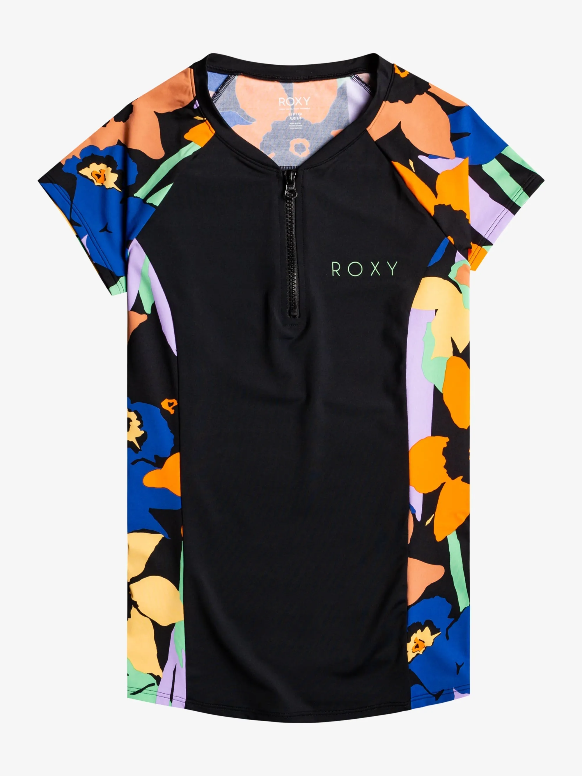 Womens Caps Short Sleeve Zip-Up Rashguard