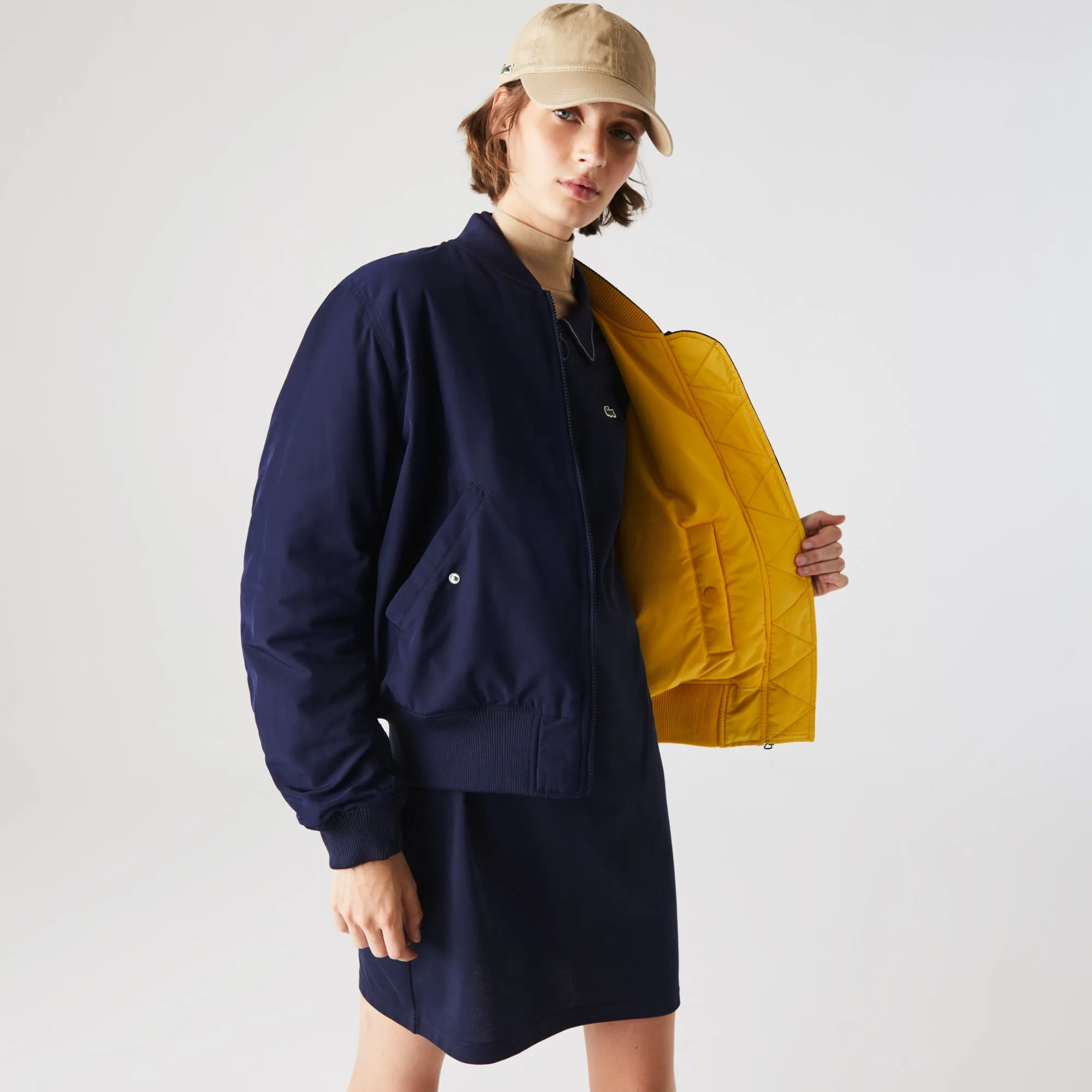 Women's Zippered Quilted Water-Resistant Bomber Jacket - Bf3203